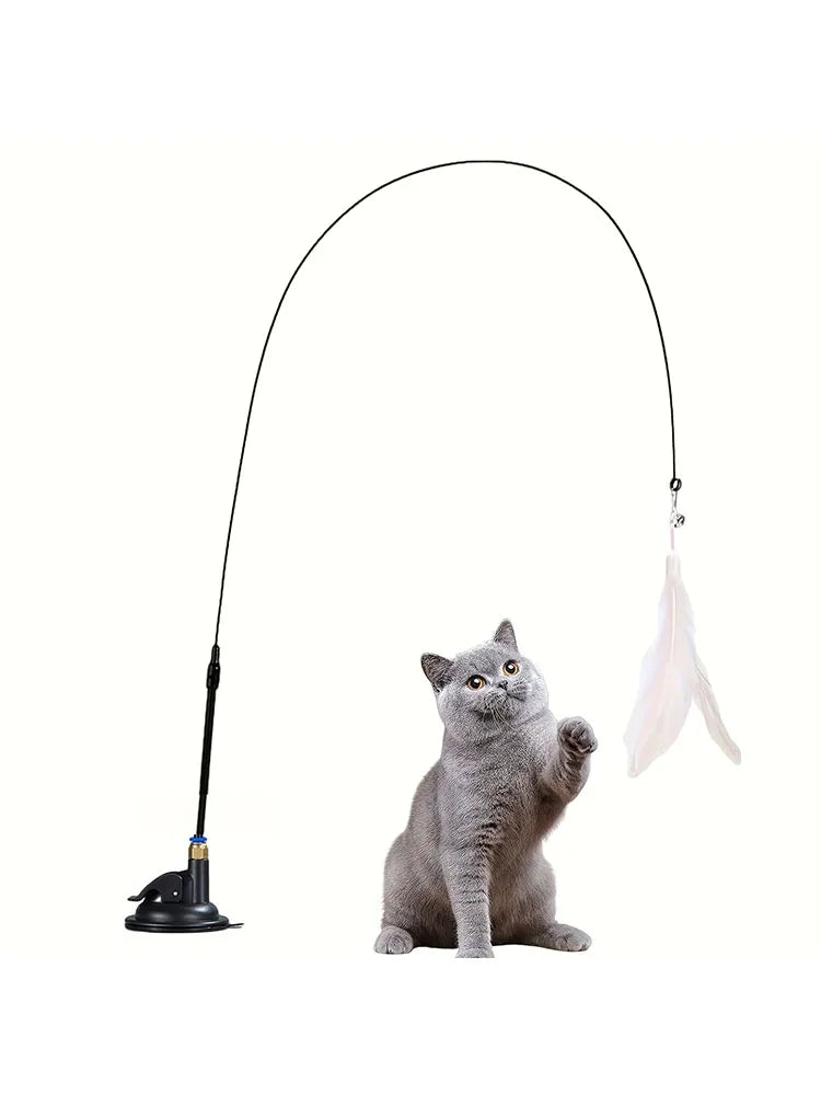 Feather Wand with Bell for Cats – Perfect Toy for Jumping, Hunting & Active Play