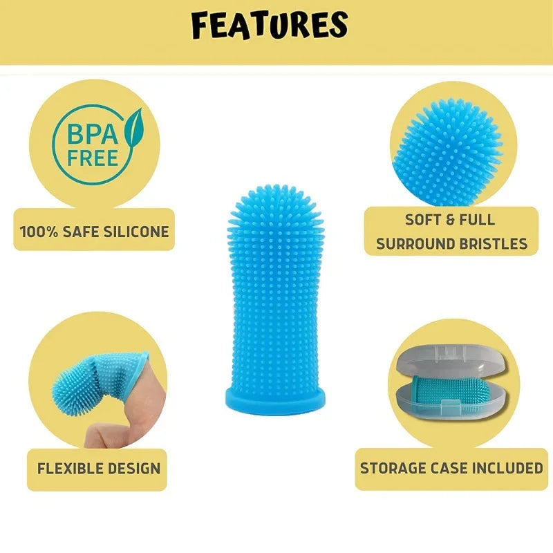 Soft Silicone Finger Toothbrush – Gentle Dental Care for Cats & Dogs