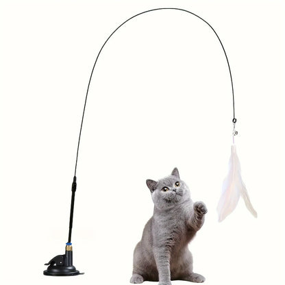 Feather Wand with Bell for Cats – Perfect Toy for Jumping, Hunting & Active Play