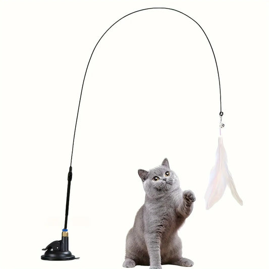 Feather Wand with Bell for Cats – Perfect Toy for Jumping, Hunting & Active Play