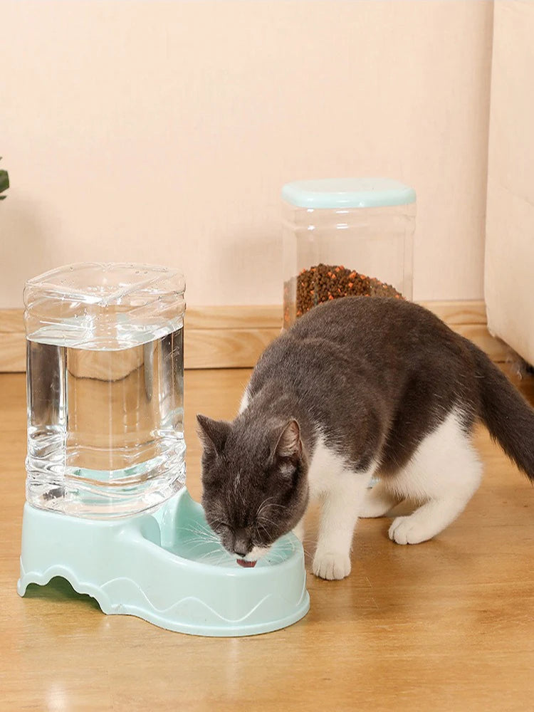 Automatic pet feeder Cat Drinking bowl Cat bowl Large capacity Dog bowl 3.8L combination food storage bucket Pet supplies
