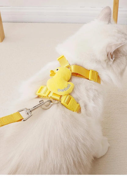 Cartoon Duck Harness & Leash Set – Adjustable Vest for Small Dogs