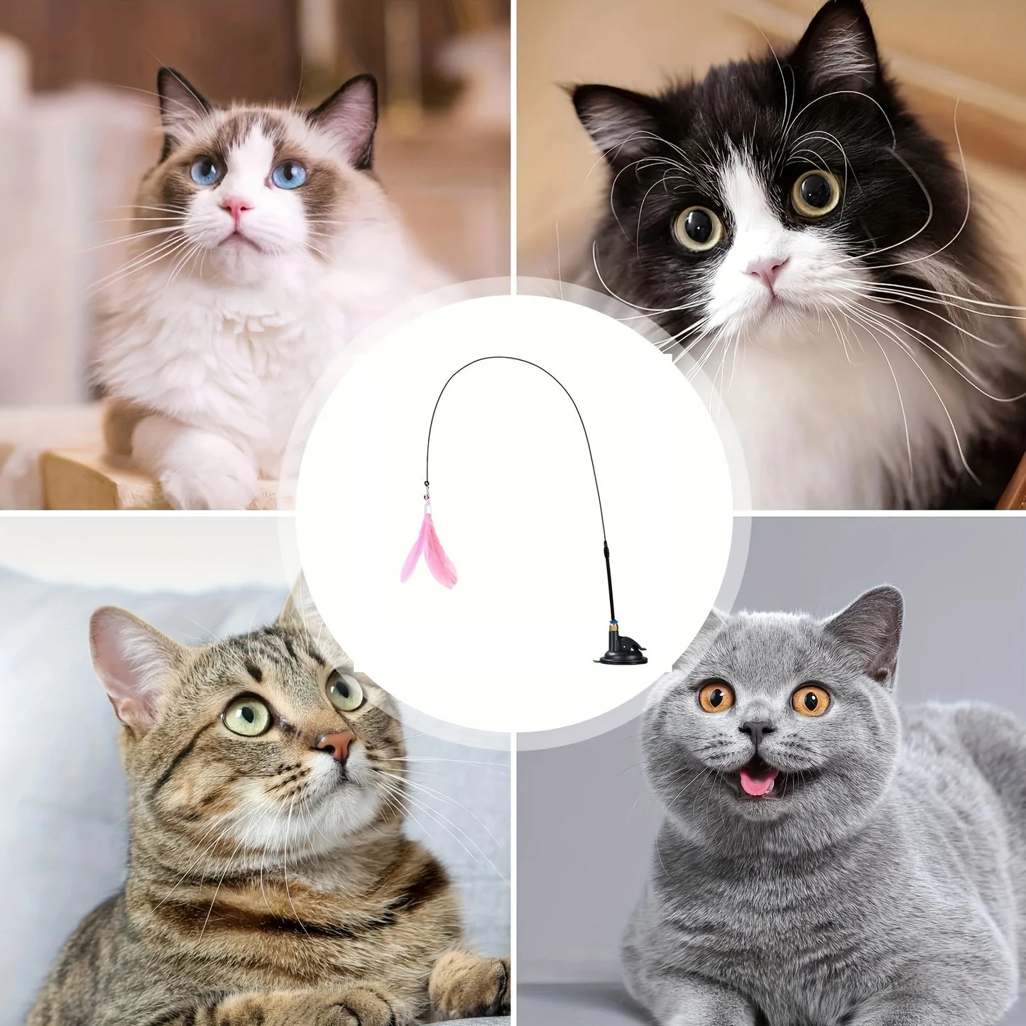 Feather Wand with Bell for Cats – Perfect Toy for Jumping, Hunting & Active Play