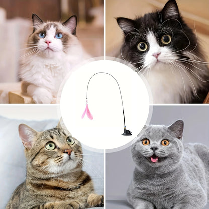 Feather Wand with Bell for Cats – Perfect Toy for Jumping, Hunting & Active Play