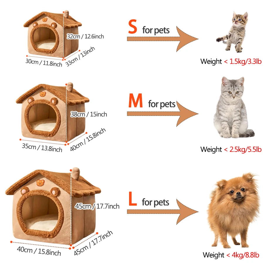 🏠 Foldable Pet House – Washable, Comfortable, and Perfect for Cats and Small Dogs